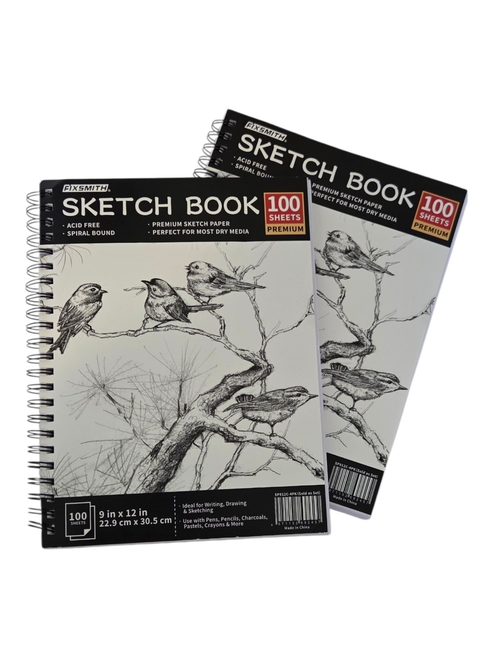 SMITH Black Sketch Book - 100 Sheets, Spiral Bound